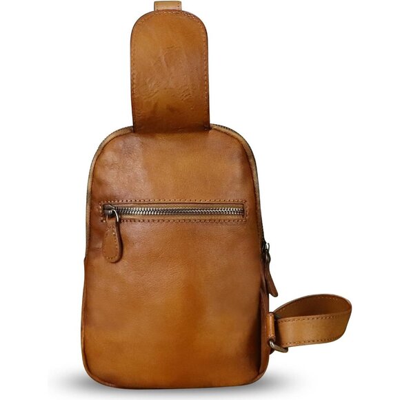 Genuine Leather Women's Small Vintage Crossbody Shoulder Bag - Picture 3 of 6